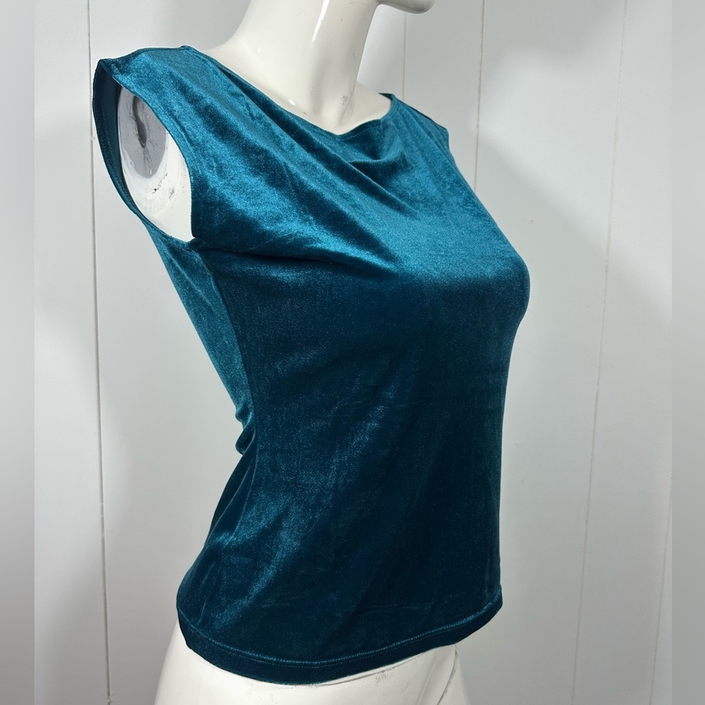 NWT Banana Republic Women’s Sz S Green Velvet Tank Sleeveless Top Tunic - Picture 2 of 6